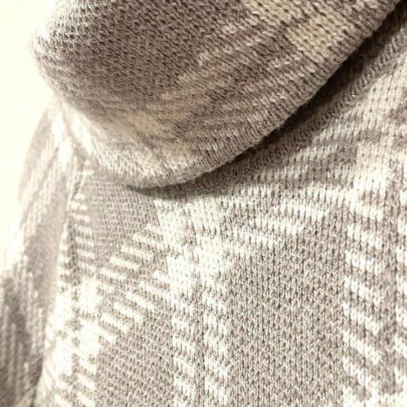 ~ LOFT Outlet Tan Plaid Turtleneck 3/4 Sleeve Poncho Knit Sweater XS/S womens ~ - Picture 3 of 16